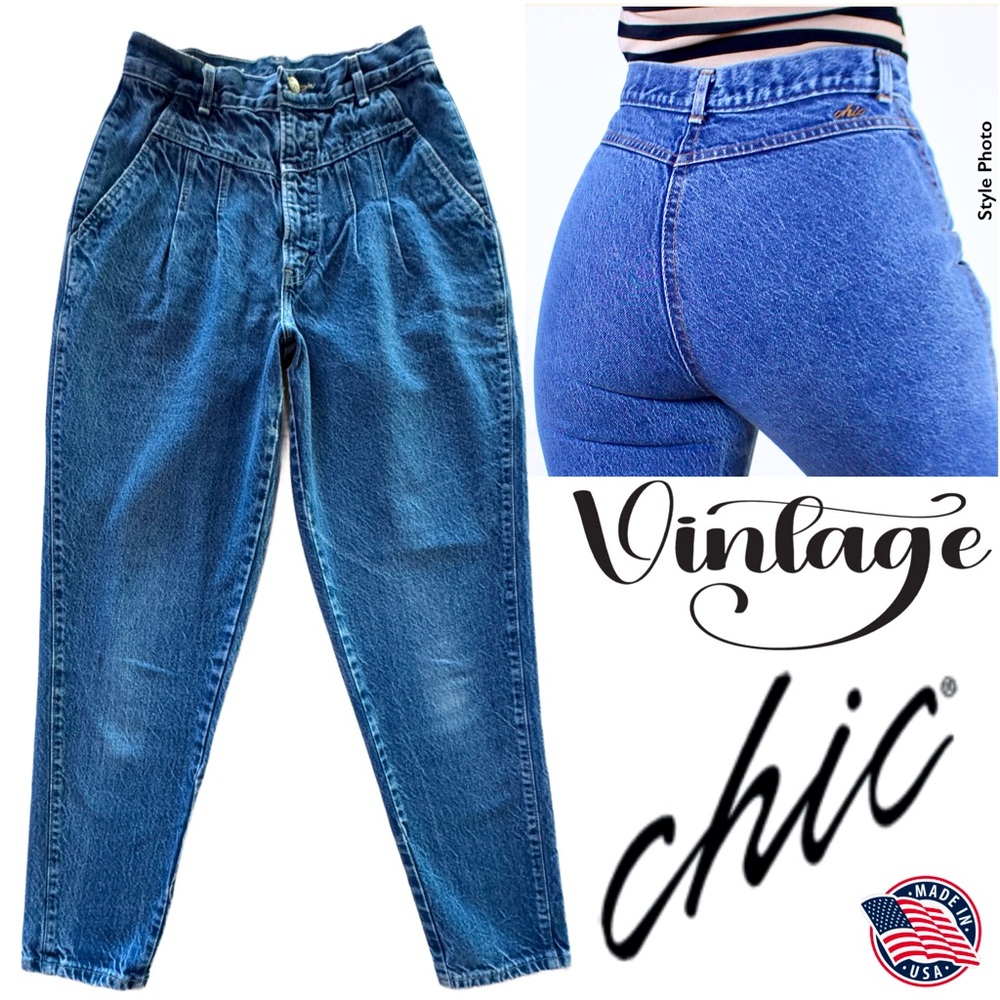 Chic Vintage Classic Pleated Tapered Leg Mom Jeans (11/12 ~W24) - Picture 15 of 17